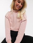 Miss Selfridge Sweat With Funnel Neck In Pink
