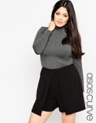 Asos Curve Long Sleeve Top With Turtleneck - Charcoal Marl