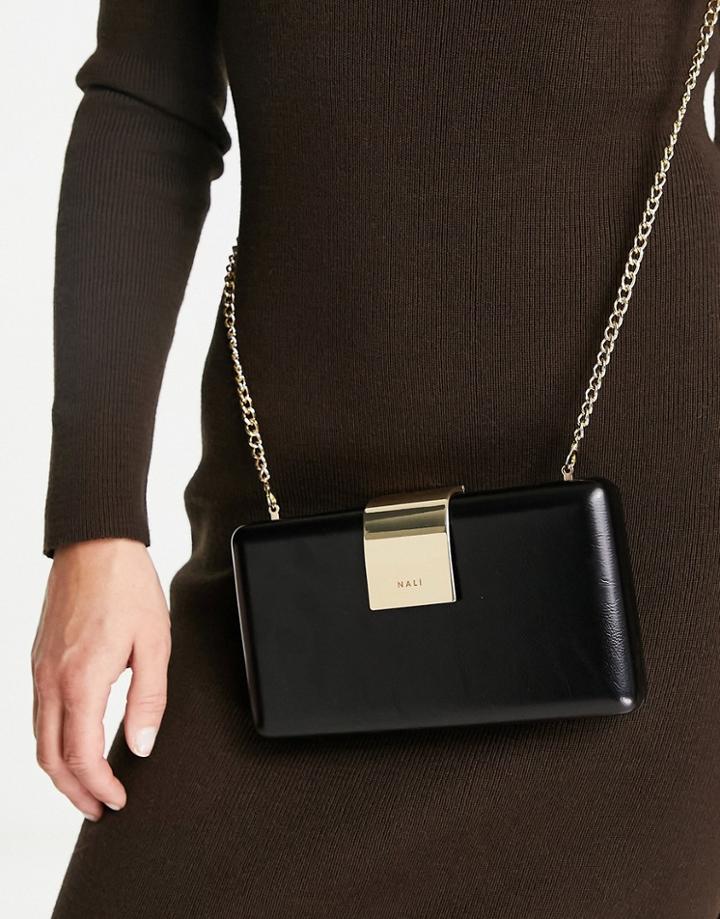 Nali Chain Strap Clutch Bag In Black
