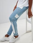 Liquor N Poker Skinny Jeans With Paint - Blue