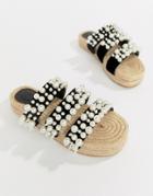 Asos Design Jell Pearl Espadrilles-black