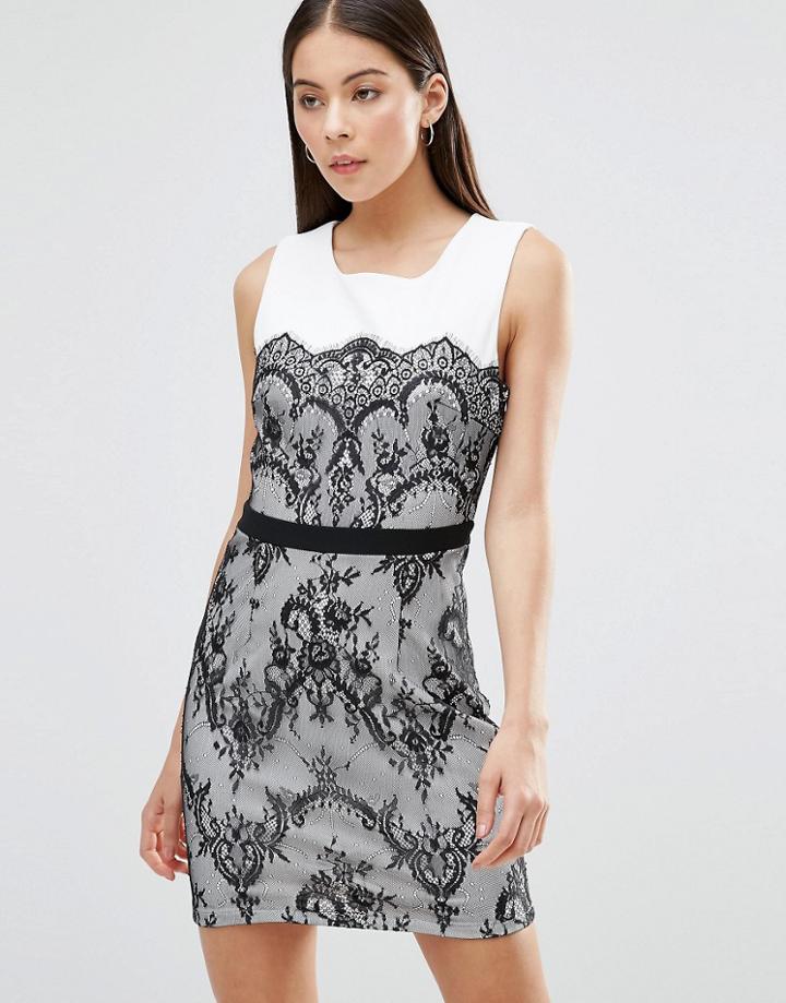 Parisian Dress With Lace Detail - Black