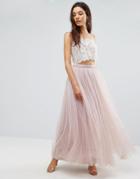 Little Mistress Maxi Tulle Prom Skirt-pink