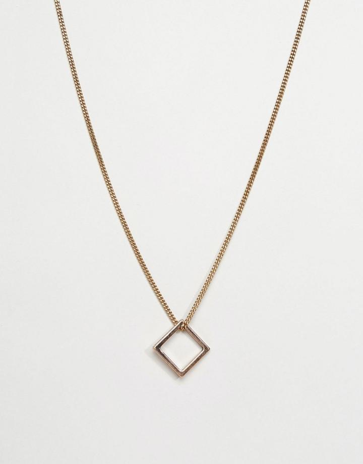 Icon Brand Square Necklace In Gold - Gold
