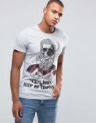 Blend Slim Skull Lumber T-shirt Stone Mix - Gray