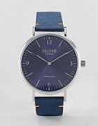 Reclaimed Vintage Inspired Leather Watch In Navy 42mm Exclusive To Asos - Navy