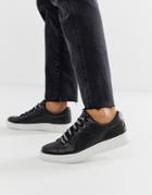 Juicy Couture Leather Lace Up Sneakers - Black