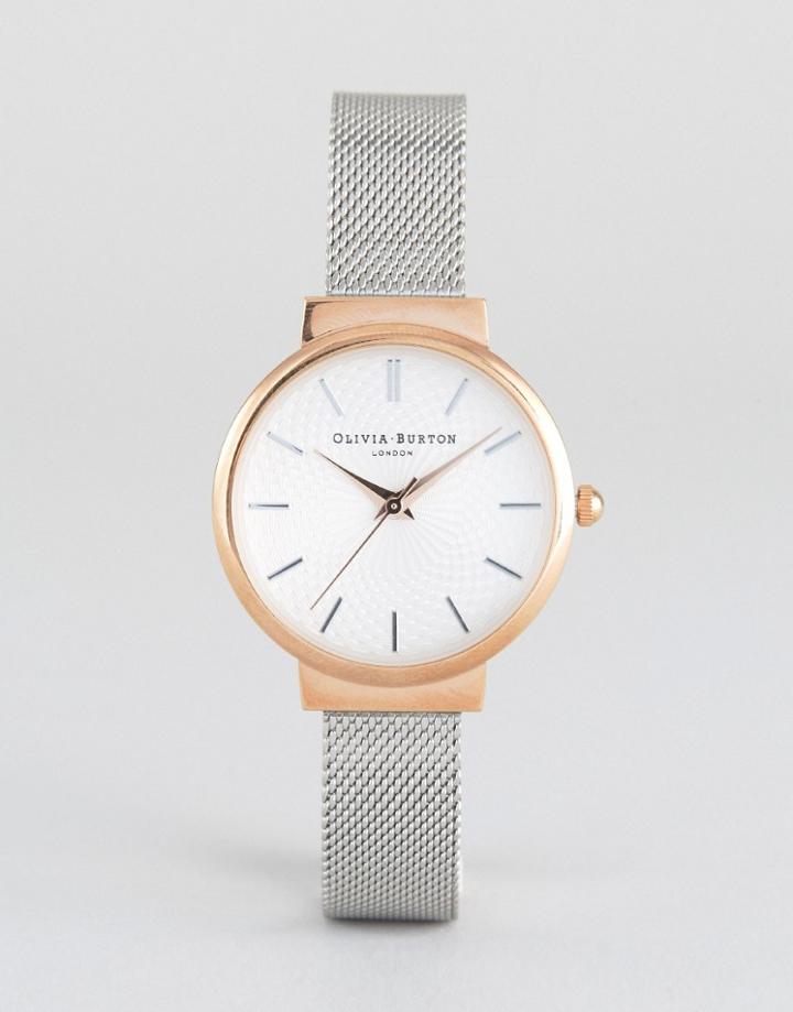 Olivia Burton Hackney Mesh Metal Watch - Silver