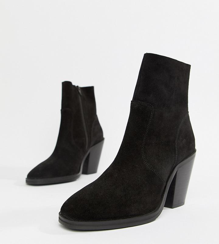 Asos Design Espresso Suede Ankle Boots-black
