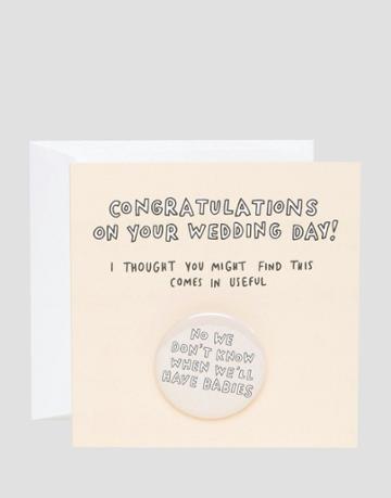 Veronica Dearly Wedding Badge Card - Multi