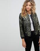Deby Debo Wild Gold Animal Print Bomber - Gold