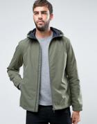 Farah Newbern Hooded Rain Jacket In Green - Green