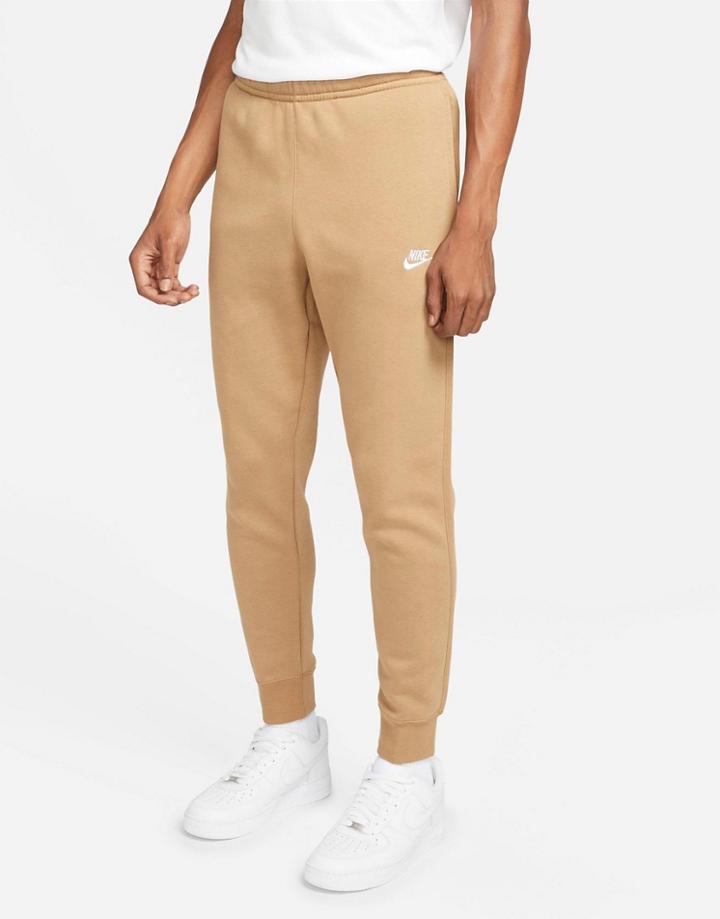 Nike Club Cuffed Sweatpants In Brown