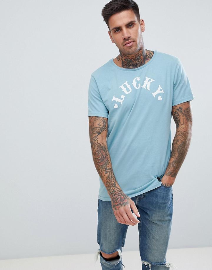 Just Junkies Lucky Print T-shirt - Blue