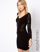 Asos Petite Baroque Body-conscious Dress - Black $45.70