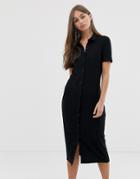 Noisy May Midi Shirt Dress-black