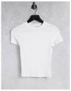 Asos Design Hourglass Slim Fit T-shirt In Rib In White