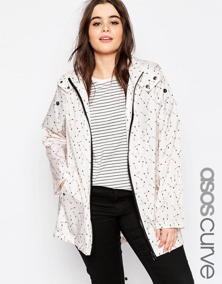 Asos Curve Pac A Trench In Arrow Print - Print