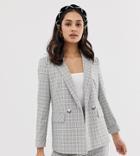 Miss Selfridge Blazer In Gray Check