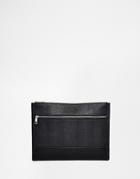 Asos Clutch Bag With Snake Embossed Panel - Black