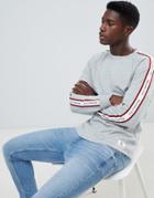 Abercrombie & Fitch Tech Logo Tape Long Sleeve Top In Gray Marl - Gray