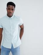 Asos Design Casual Slim Oxford Shirt In Light Green - Green