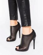 Call It Spring Juillerat Black Perforated Heeled Shoe Boots - Black