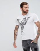 Emporio Armani Crew Neck Text Graphic T-shirt In White - White