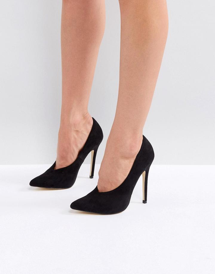 London Rebel Pointed High Heels - Black