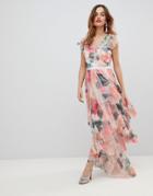 Y.a.s Graphic Floral Print Maxi Dress-multi