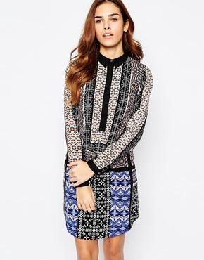 Warehouse Geo-tribal Printed Shirt Dress - Multi