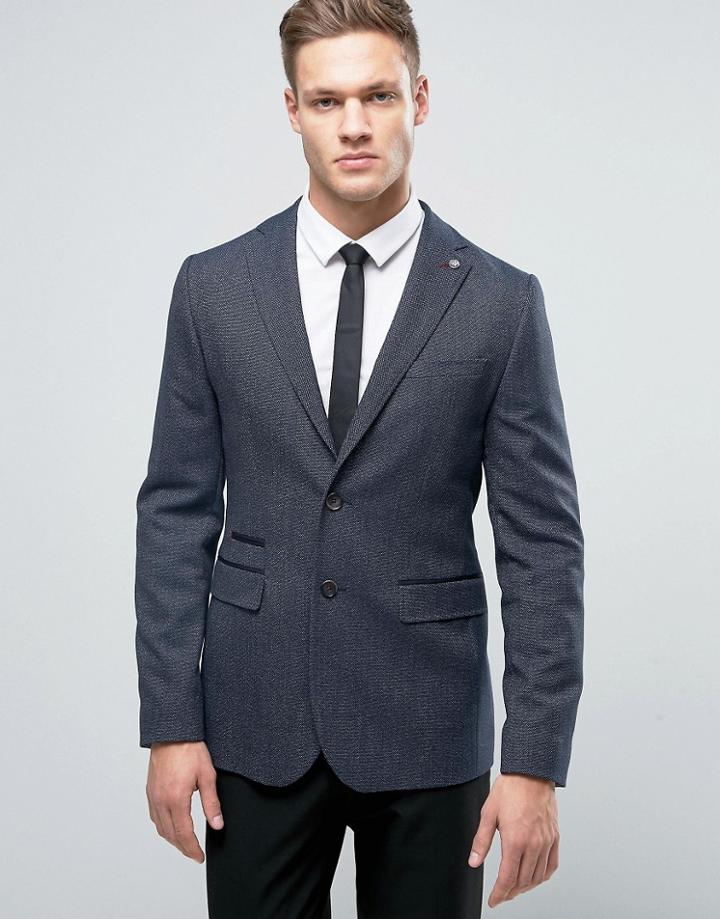 Ted Baker Slim Textured Blazer - Navy