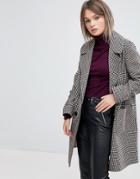 Miss Selfridge Double Breasted Check Coat - Multi