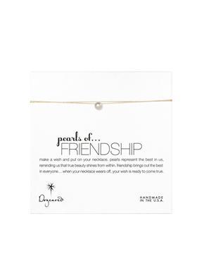 Dogeared Pearls Of Friendship On Gold Silk Thread Necklace - Gold