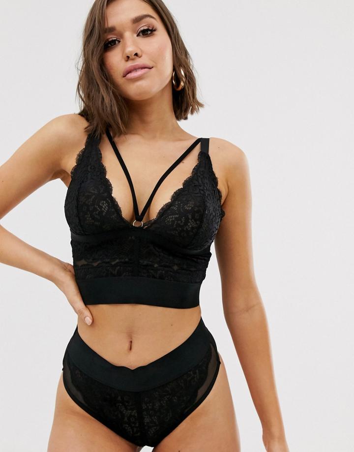 Tutti Rougette Gia Fuller Bust High Waist Lace Knickers In Black