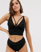 Tutti Rougette Gia Fuller Bust High Waist Lace Knickers In Black