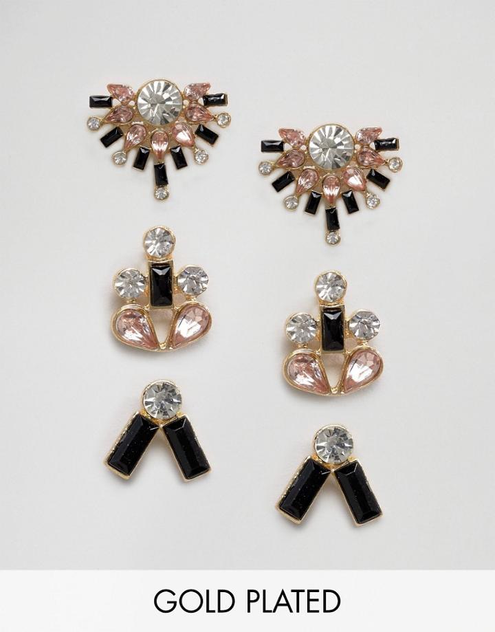 Johnny Loves Rosie Multi Pack Earrings - Black