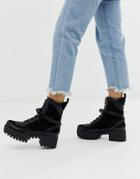 Lamoda Decline Chunky Boots In Black - Black