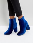 Truffle Collection Curved Heel Boot - Blue