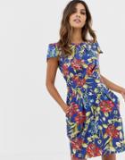 Closet Floral Tie Back Tulip Dress - Multi