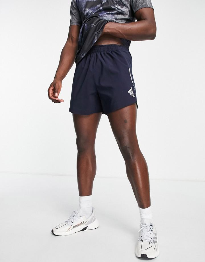 Adidas Running Designed For Running Shorts In Navy