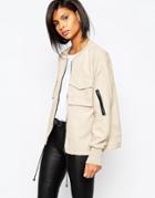 Vila Oversized Bomber Jacket - Soft Camel