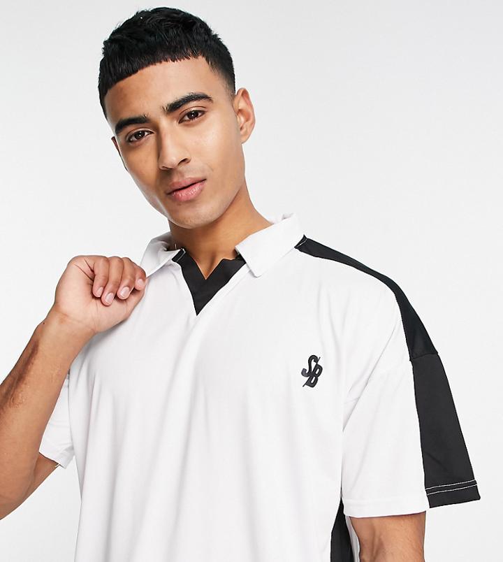 South Beach Short Sleeve Football Jersey In White And Black