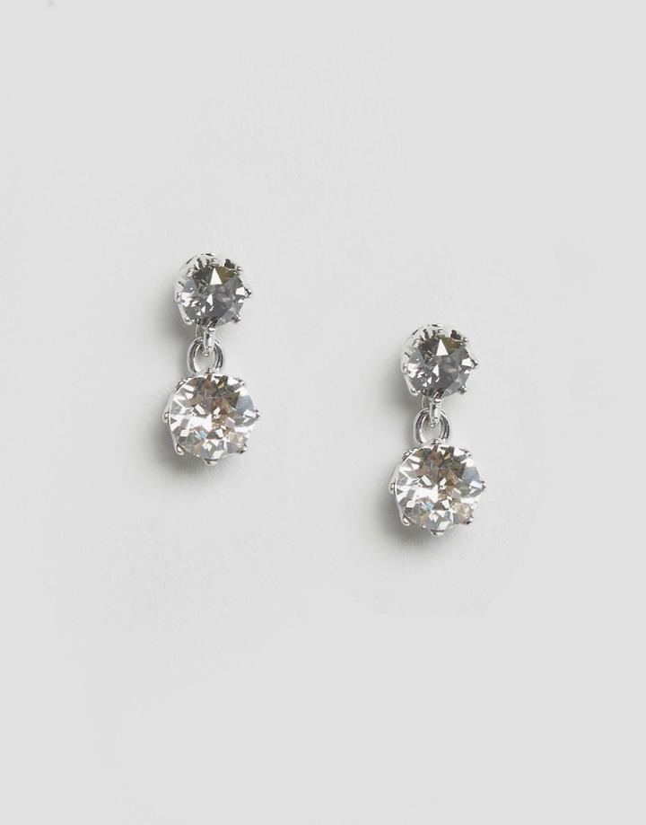 Ted Baker Crystal Crown Short Drop Earrings - Silver