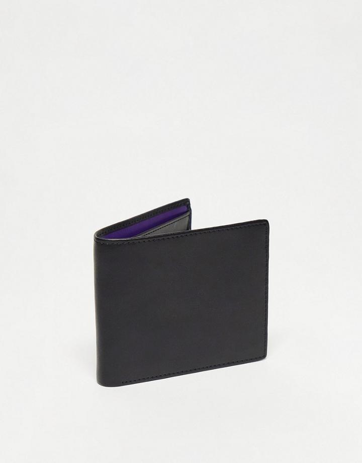 Gianni Feraud Wallet In Black With Purple Lining