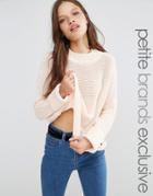 Noisy May Petite Cable Knit Sweater - Pink