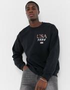 New Look Usa 94 Print Sweatshirt In Black