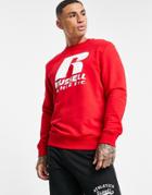 Russell Athletic R Logo Crewneck Sweater In Red
