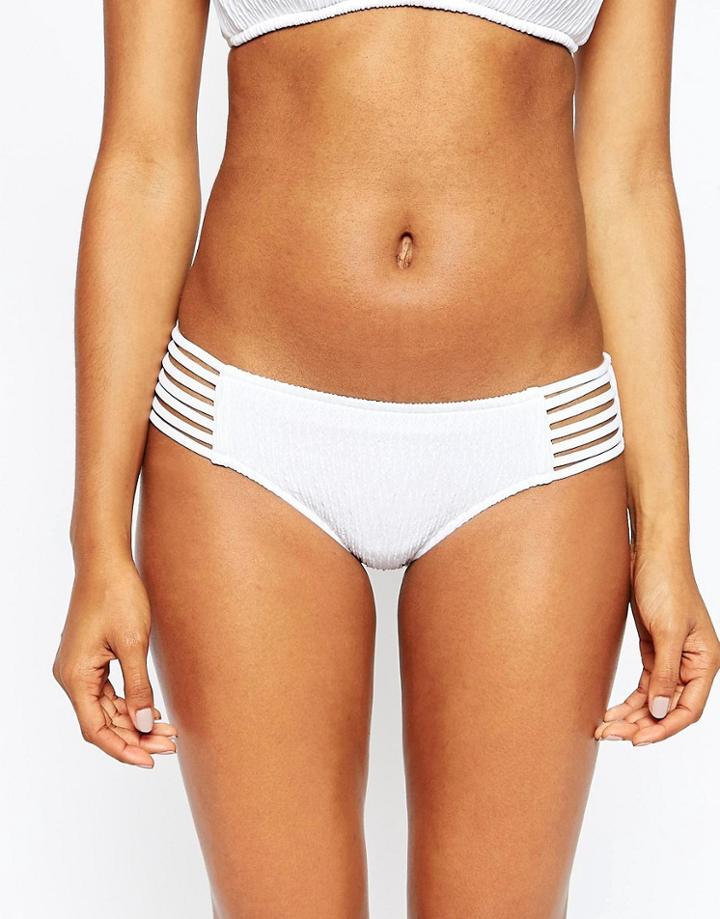 Seafolly Coral Crush Multi Strap Bikini Bottoms - White