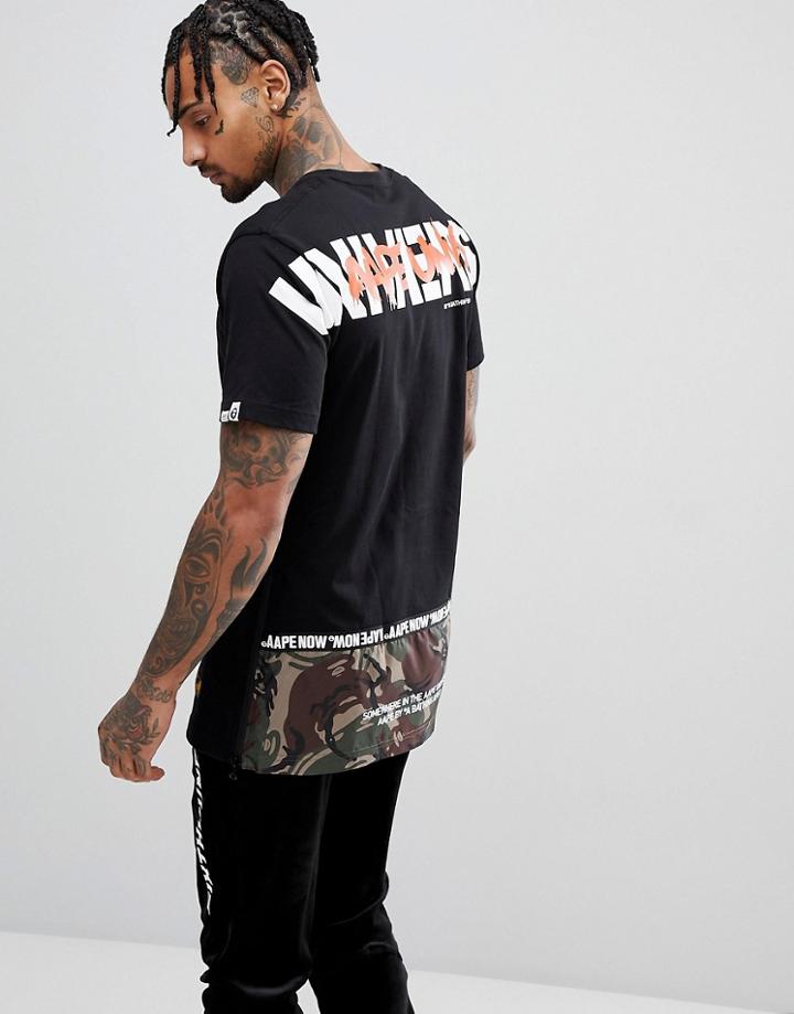 Aape By A Bathing Ape T-shirt With Logo Taping - Black